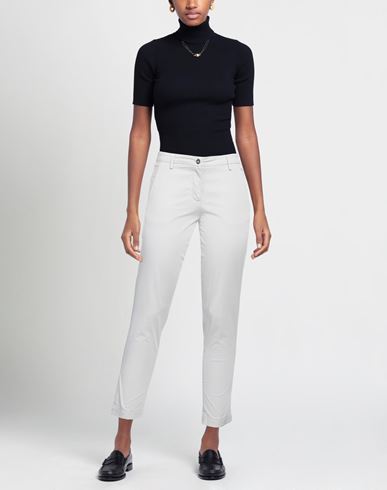 Woman Pants Light grey Size 8 Cotton, Elastane