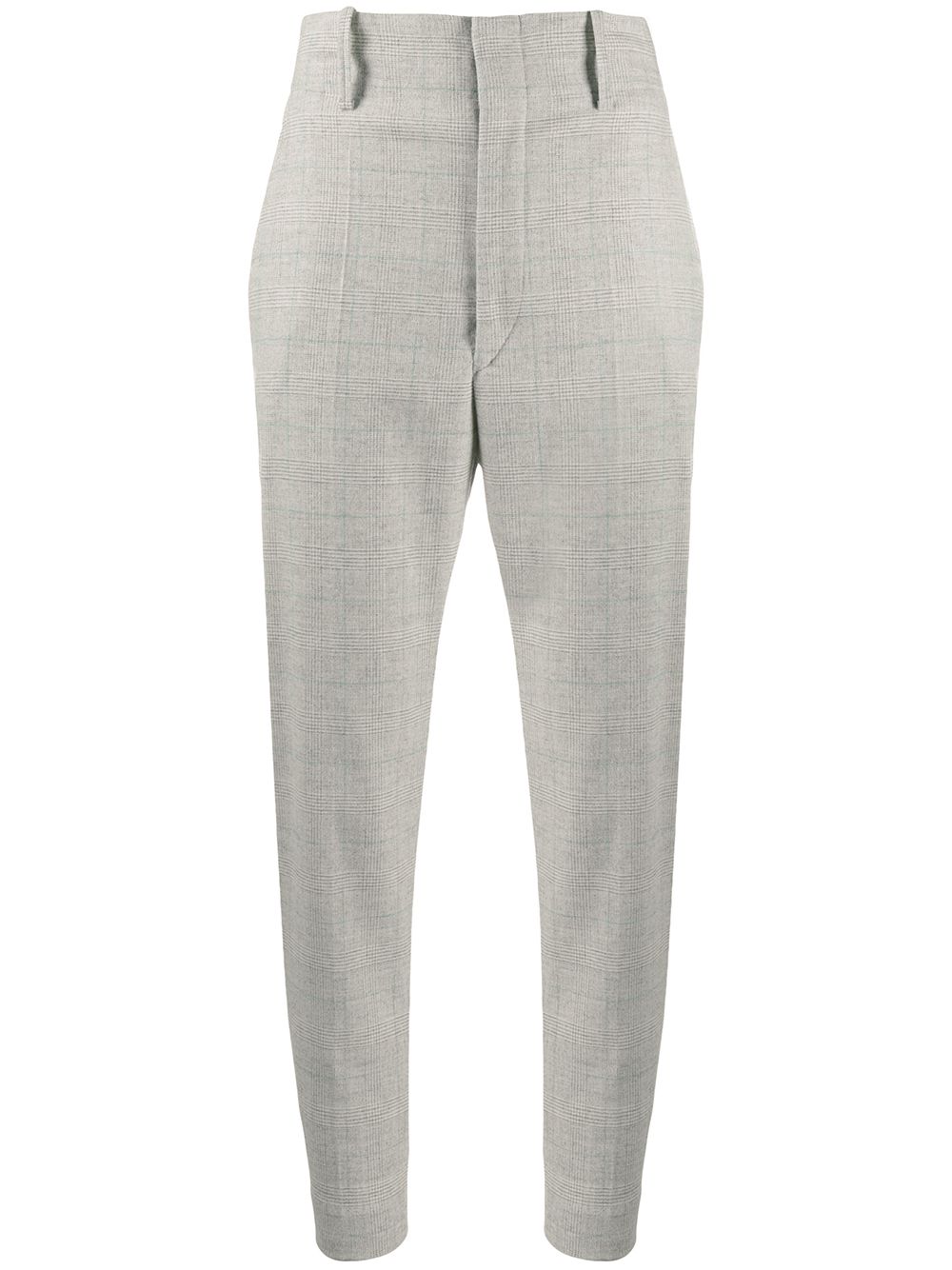 Checkered tailored trousers - Grey