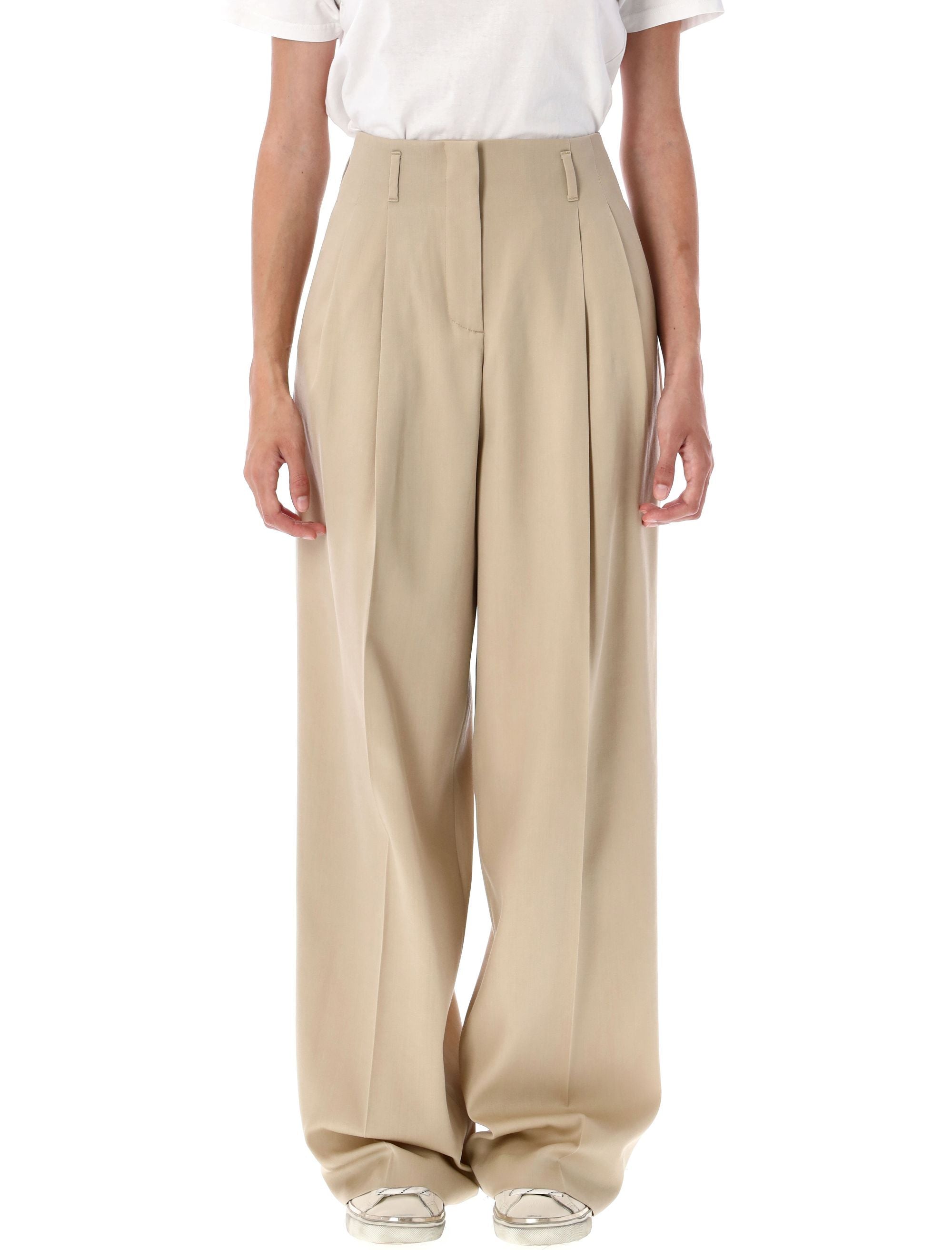 High-Waisted Wide-Leg Trousers - Size 40