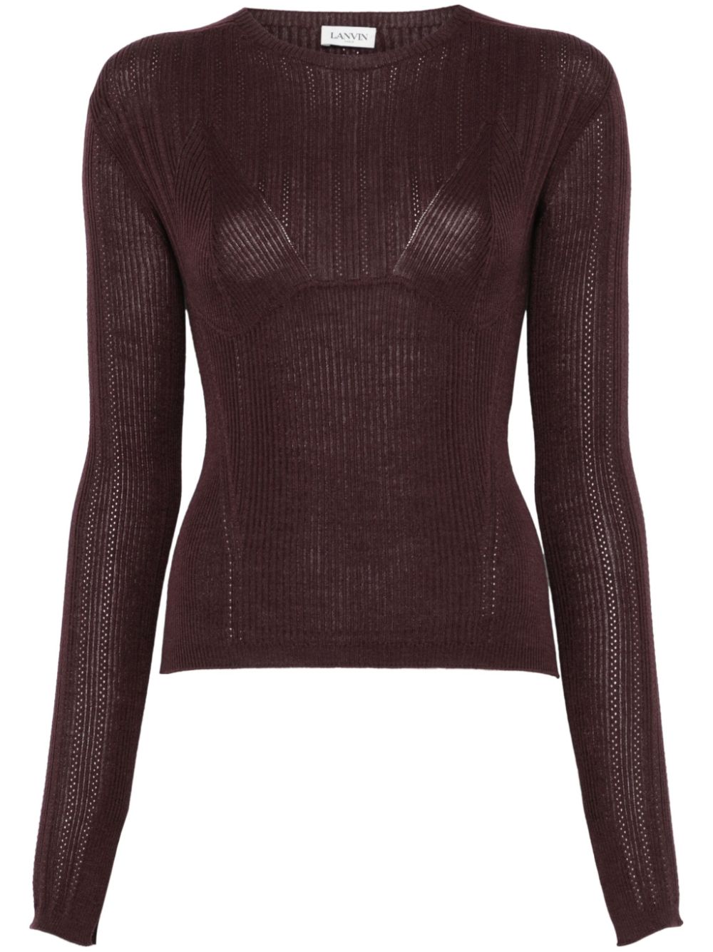 Ribbed-knit sweater - Purple