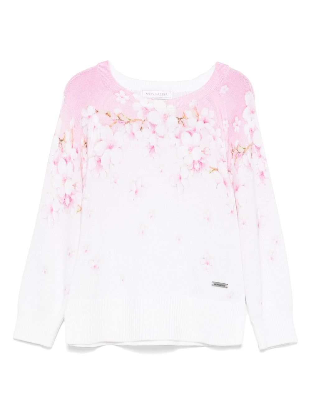 Floral-print sweater - White