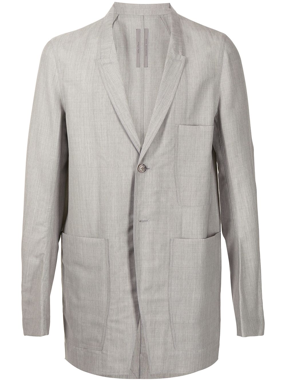Single-breasted wool blazer - Grey