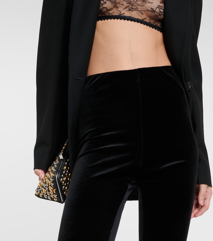High-rise velvet leggings