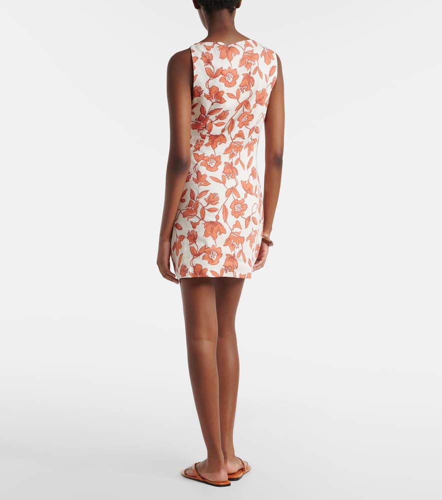Chloe floral linen-blend minidress