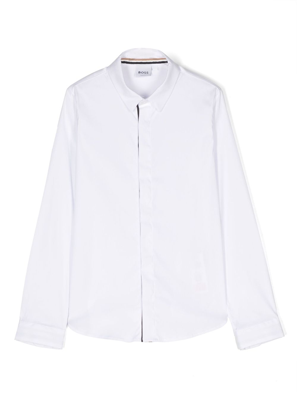 Long-sleeve button-up shirt - White