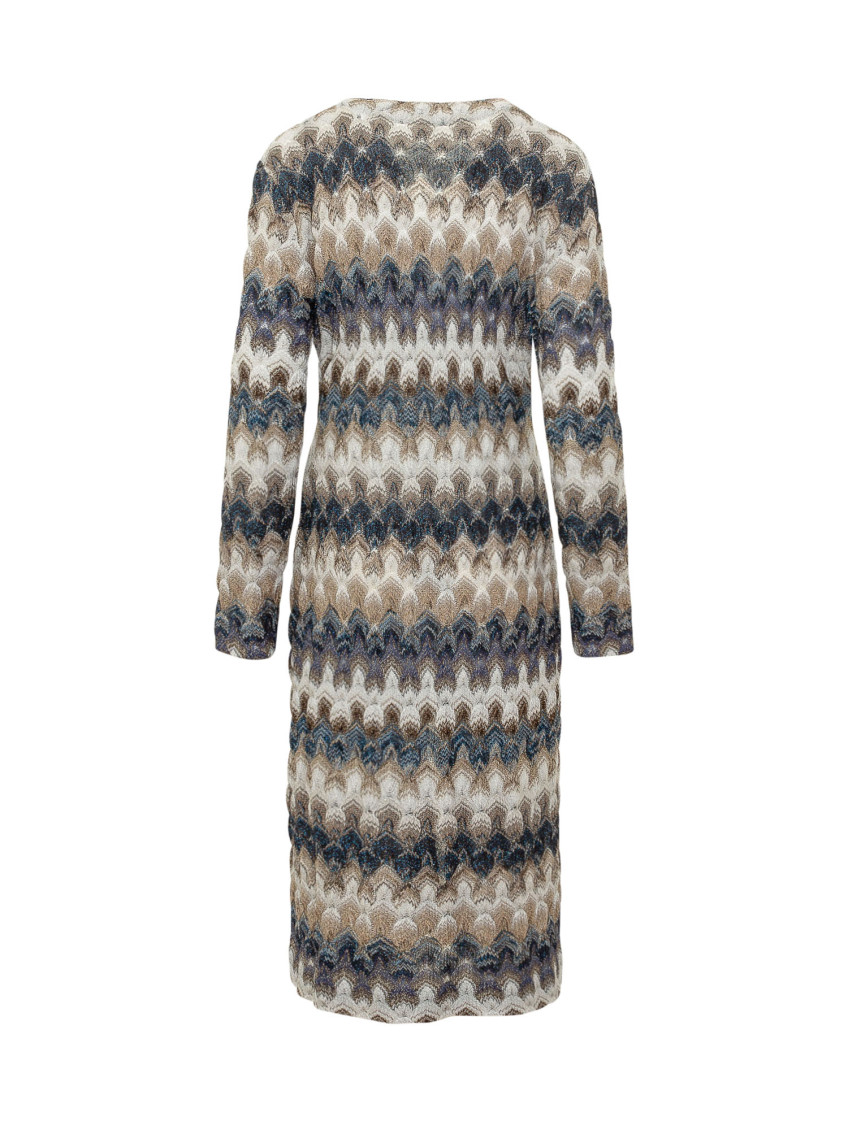 Multicolor Abstract Round Neck Cardigan