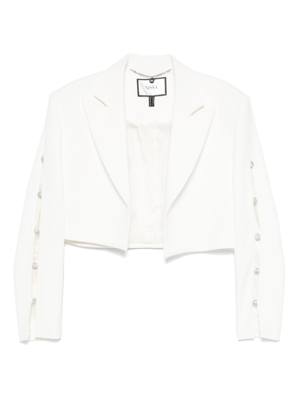 Crystal-embellished cropped blazer - Black