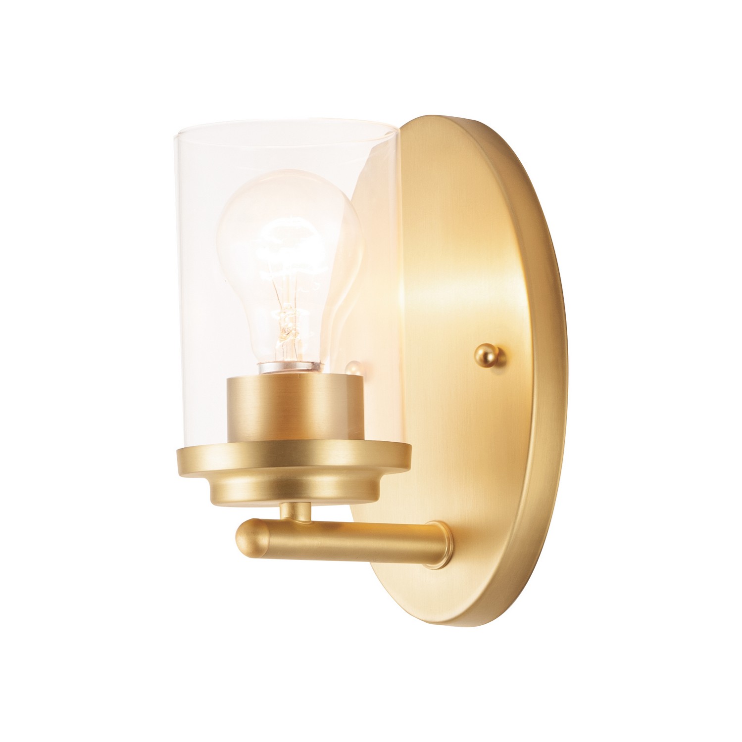 Satin Brass One Light Wall Sconce from the Corona Collection