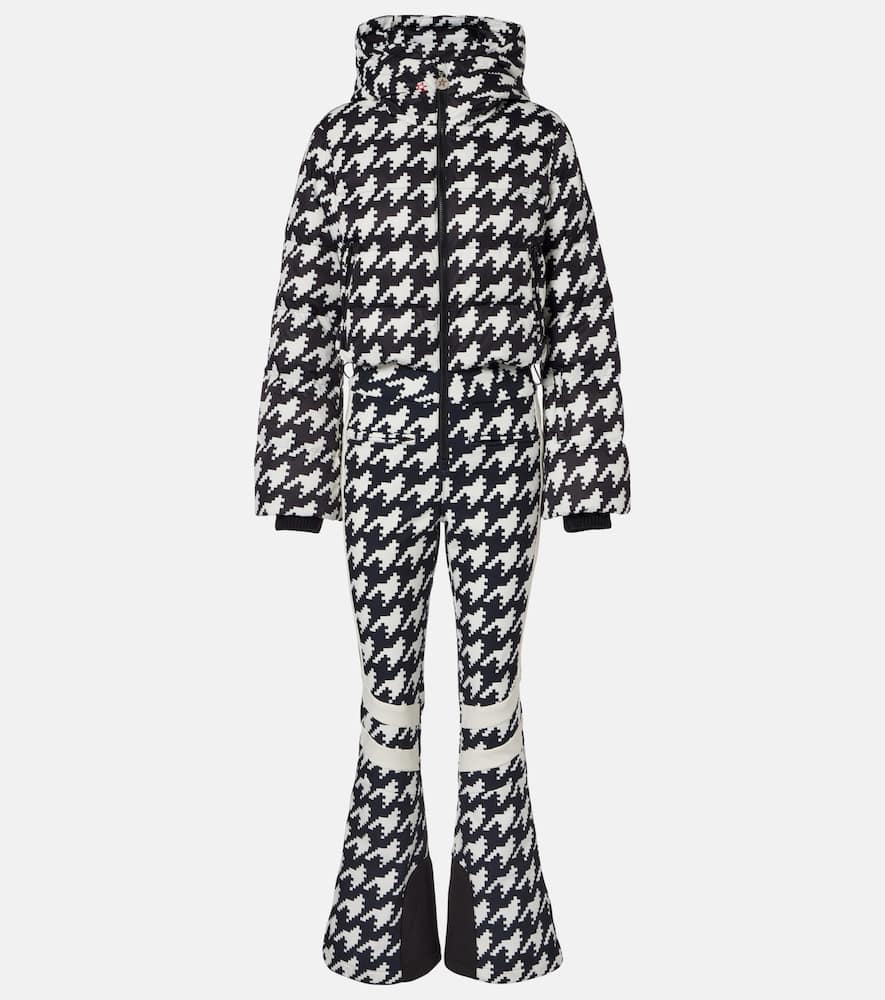 Polar houndstooth ski suit