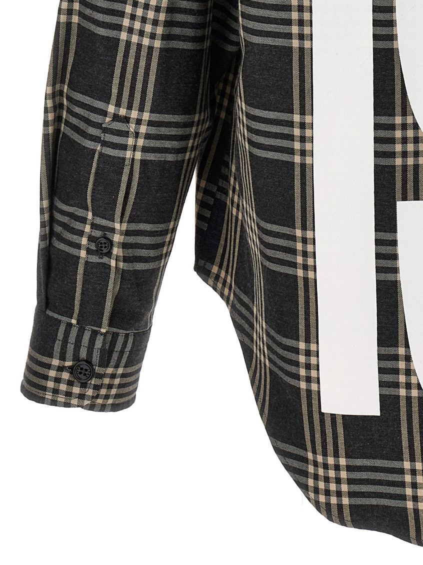 -Logo Shirt Camicie Grigio-Uomo
