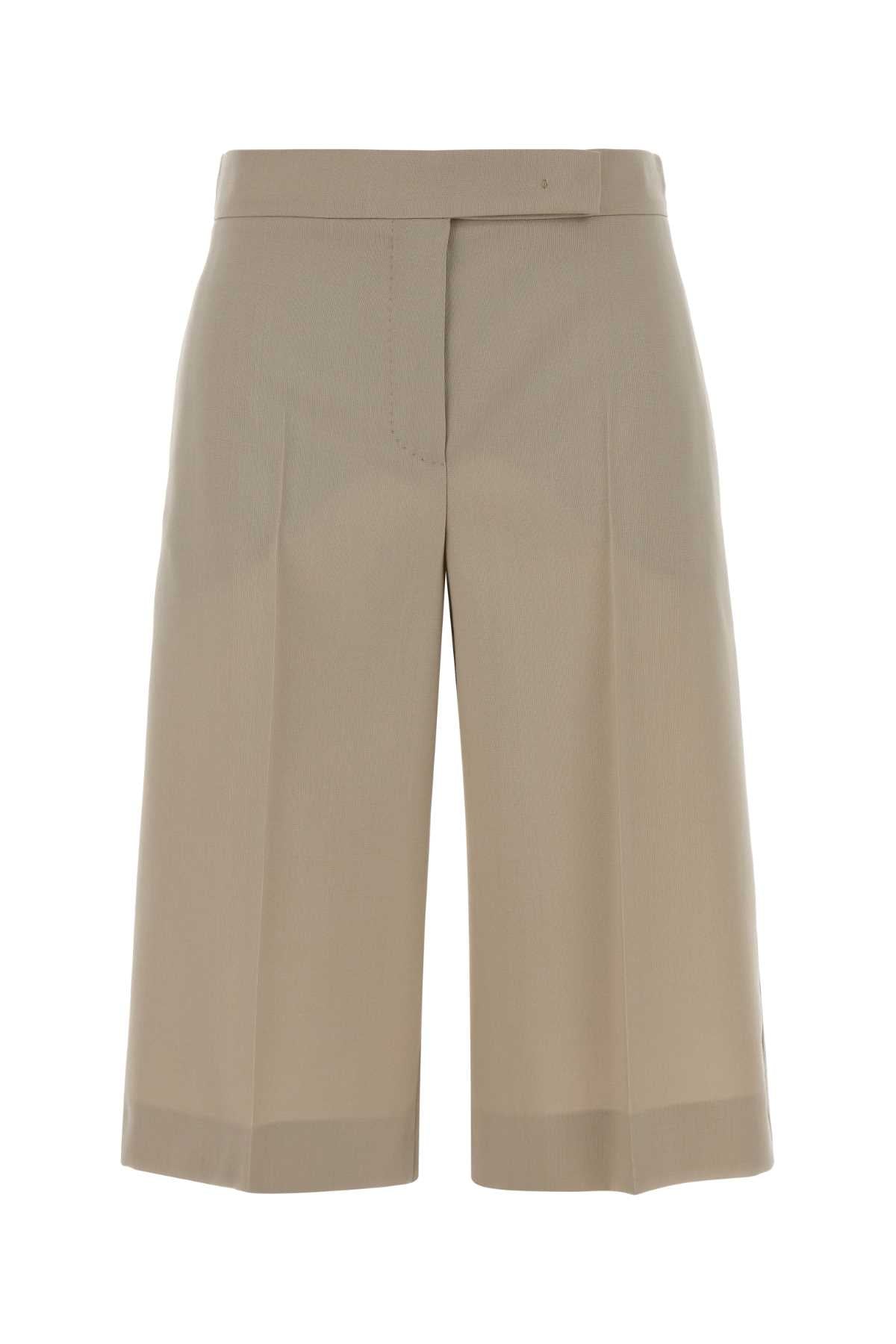 Virgin Wool and Mohair Blend Bermuda Shorts — Beige