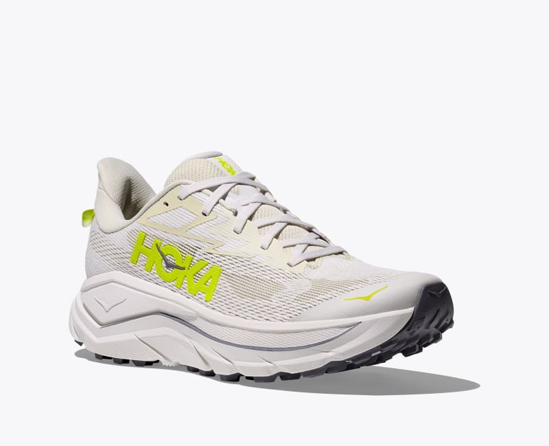 HOKA Men's Challenger 8 Shoes in White/Neon Hoka Citrus