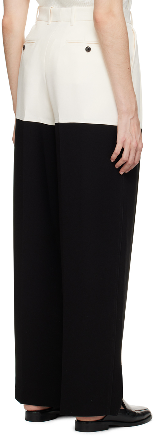 Off-white and black color block slacks
