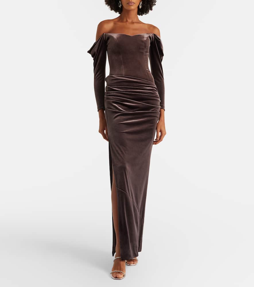 Draped velvet gown