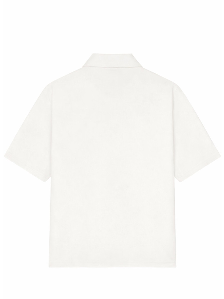 White Logo Shirt Collar Polo