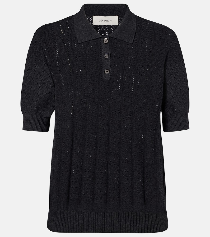 Cristine cotton and cashmere polo sweater