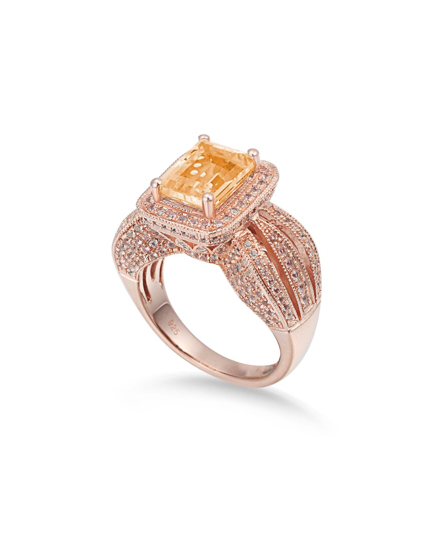 Silver 4.45 ct. tw. Citrine & White Topaz Ring
