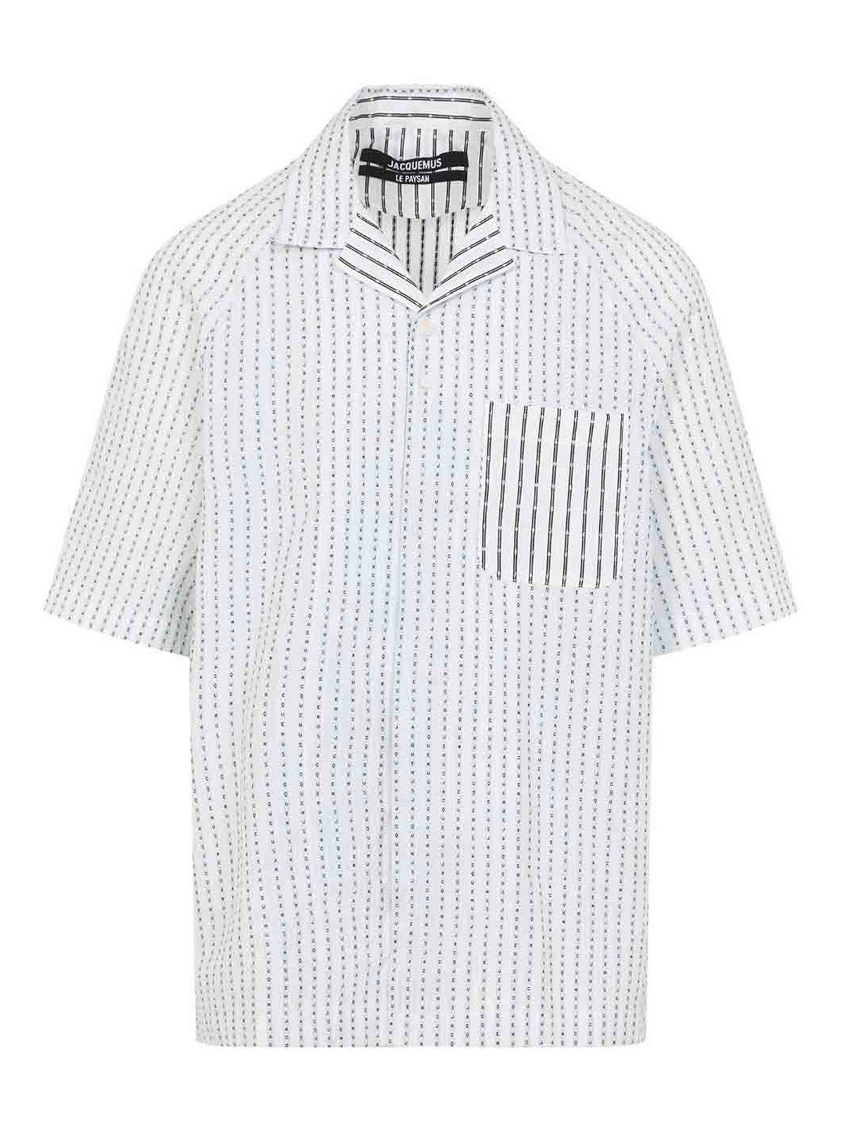 Jacquemus - the romarin bowling collar stripe shirt