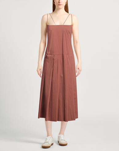 Liviana Conti Woman Midi dress Brown Size 2 Cotton, Polyamide, Elastane
