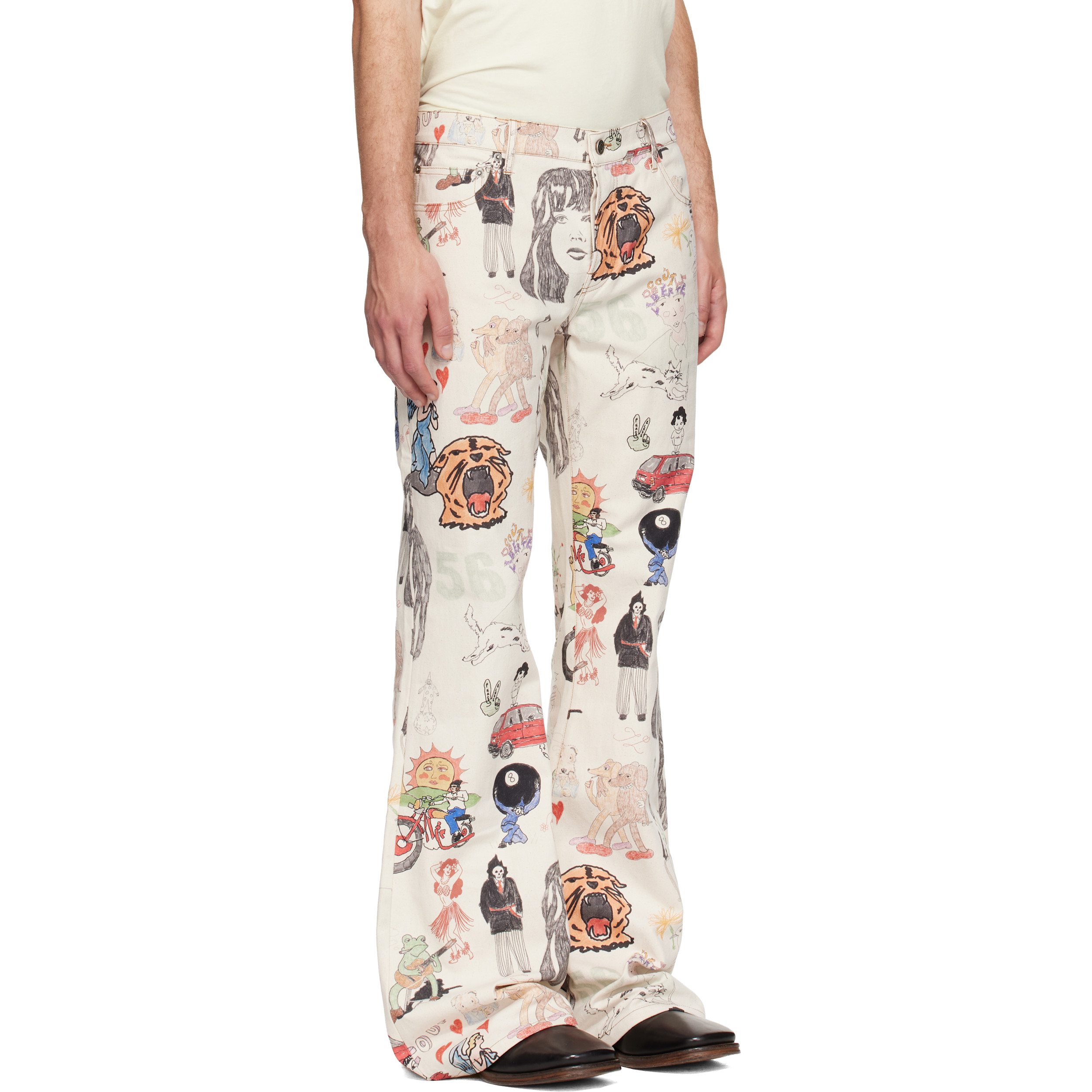 Off-White Jimmy California Cool Japan Canvas Flare Jeans