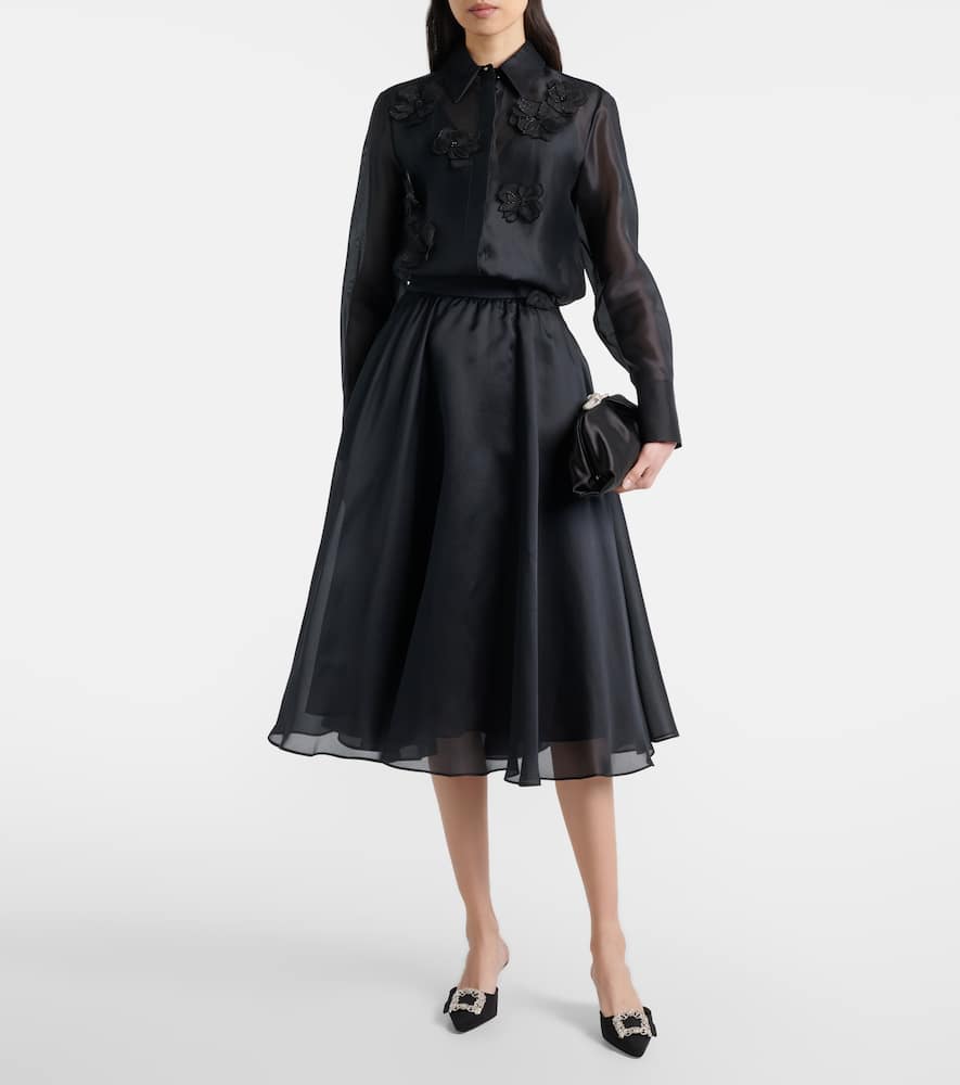 Calle silk midi skirt