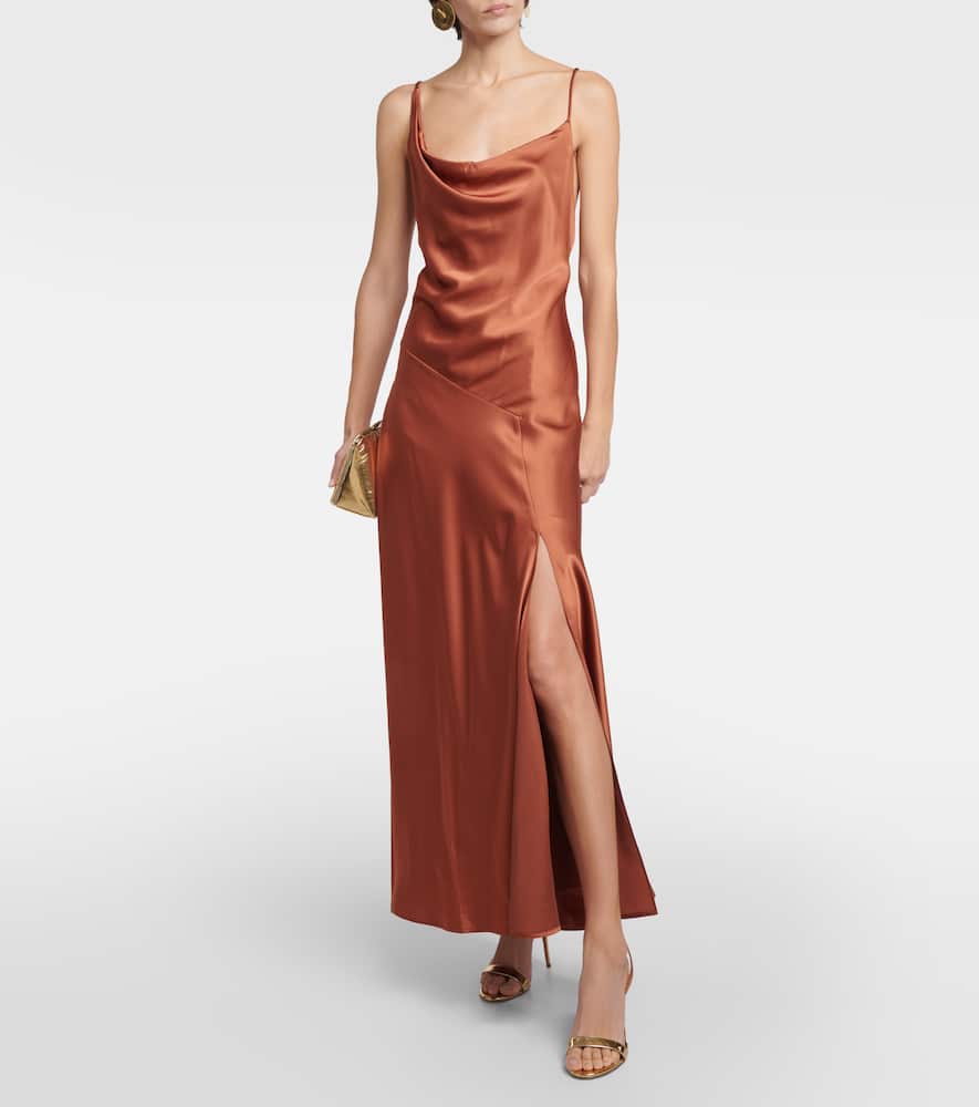 Polo Ralph Lauren Asymmetric satin maxi dress
