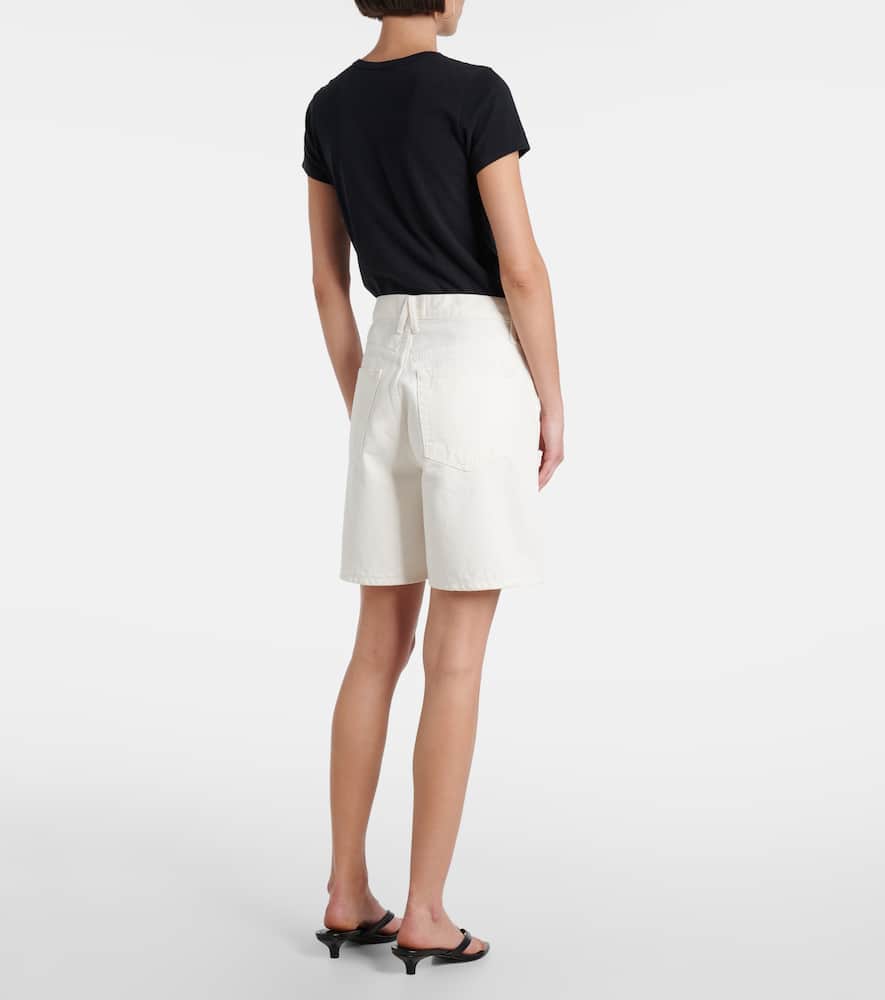 Square denim shorts