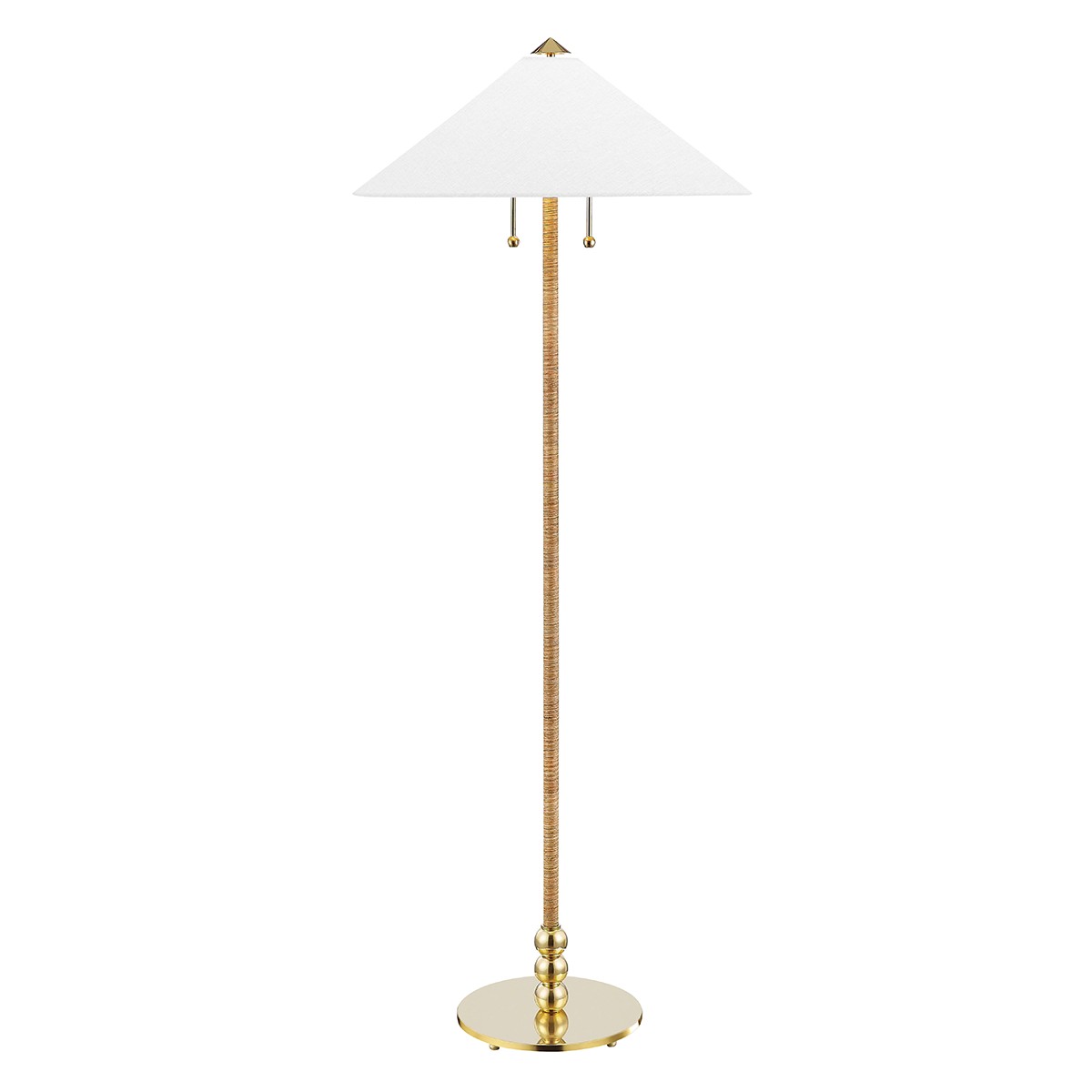 Aged Brass Floor Lamp from the Flare Collection