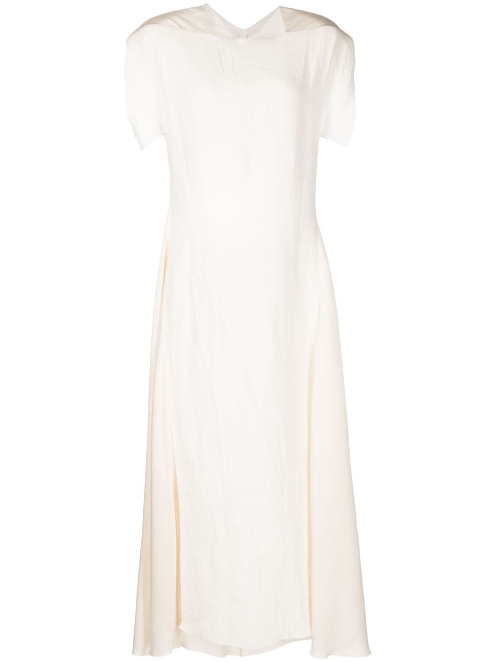 Linen/flax midi dress - White
