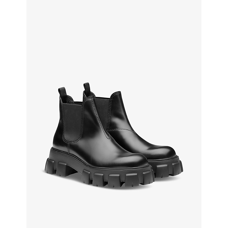 Mens Black Monolith Chunky-sole Chelsea Boots