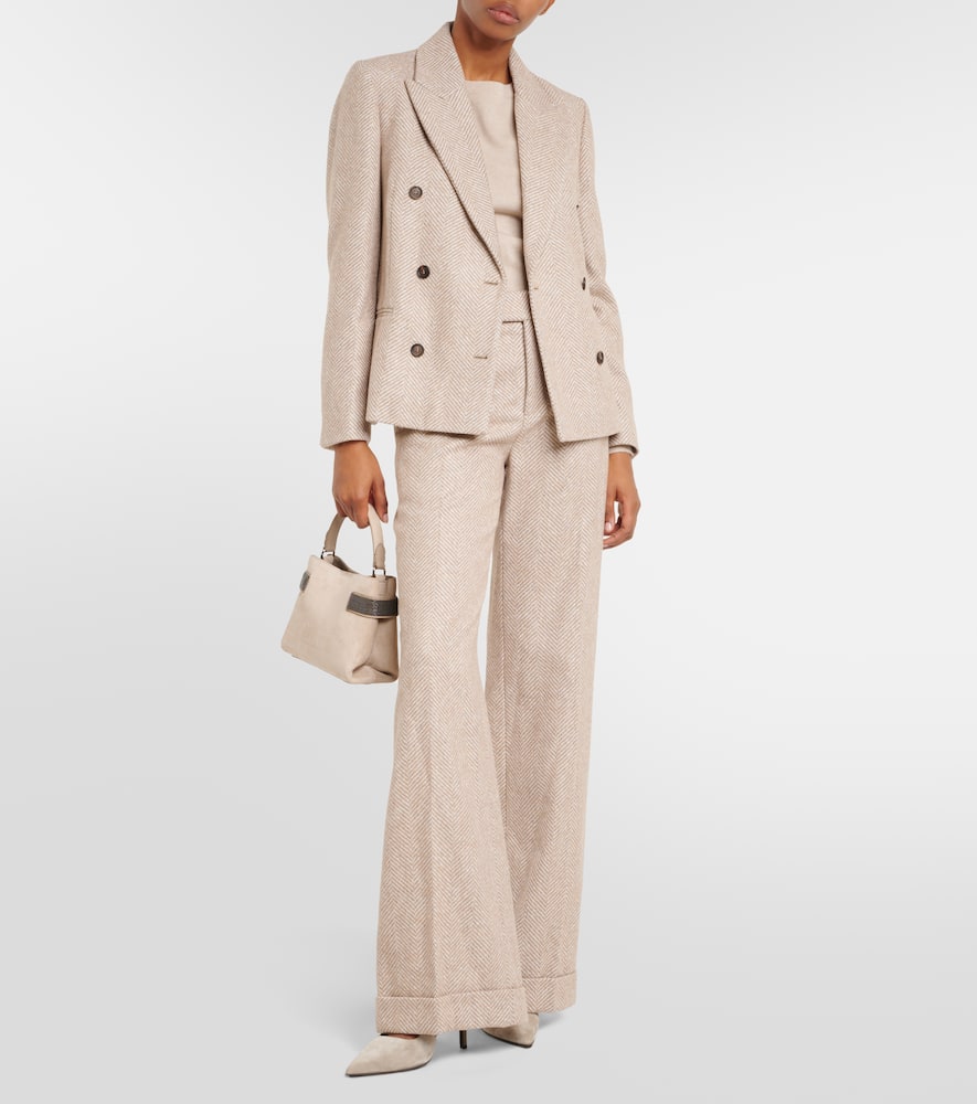 Chevron wool-blend blazer