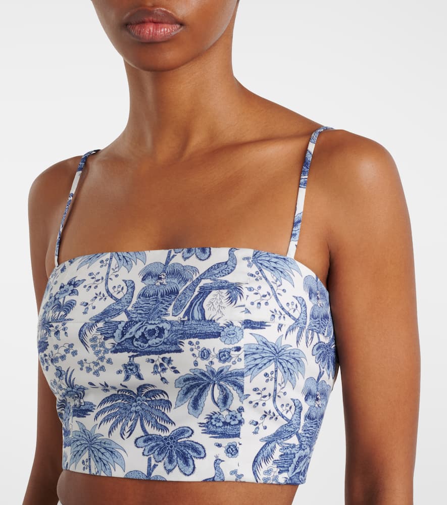Federico printed cotton crop top