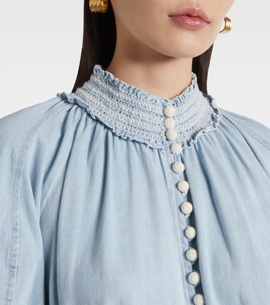 Ascension ruffled denim minidress