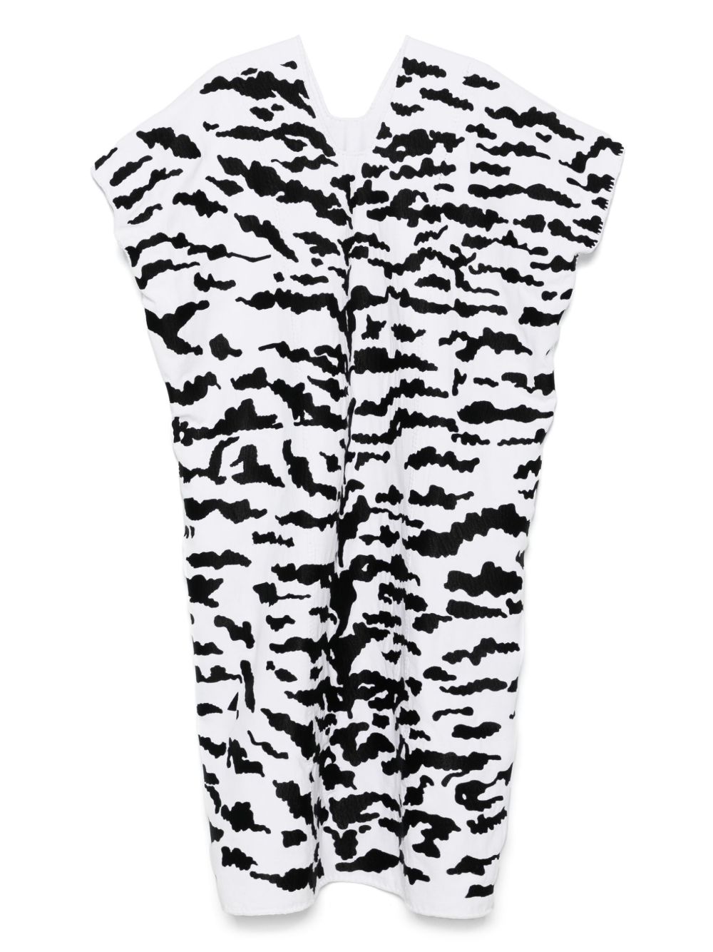 Pippa Holt zebra-panel midi dress - White