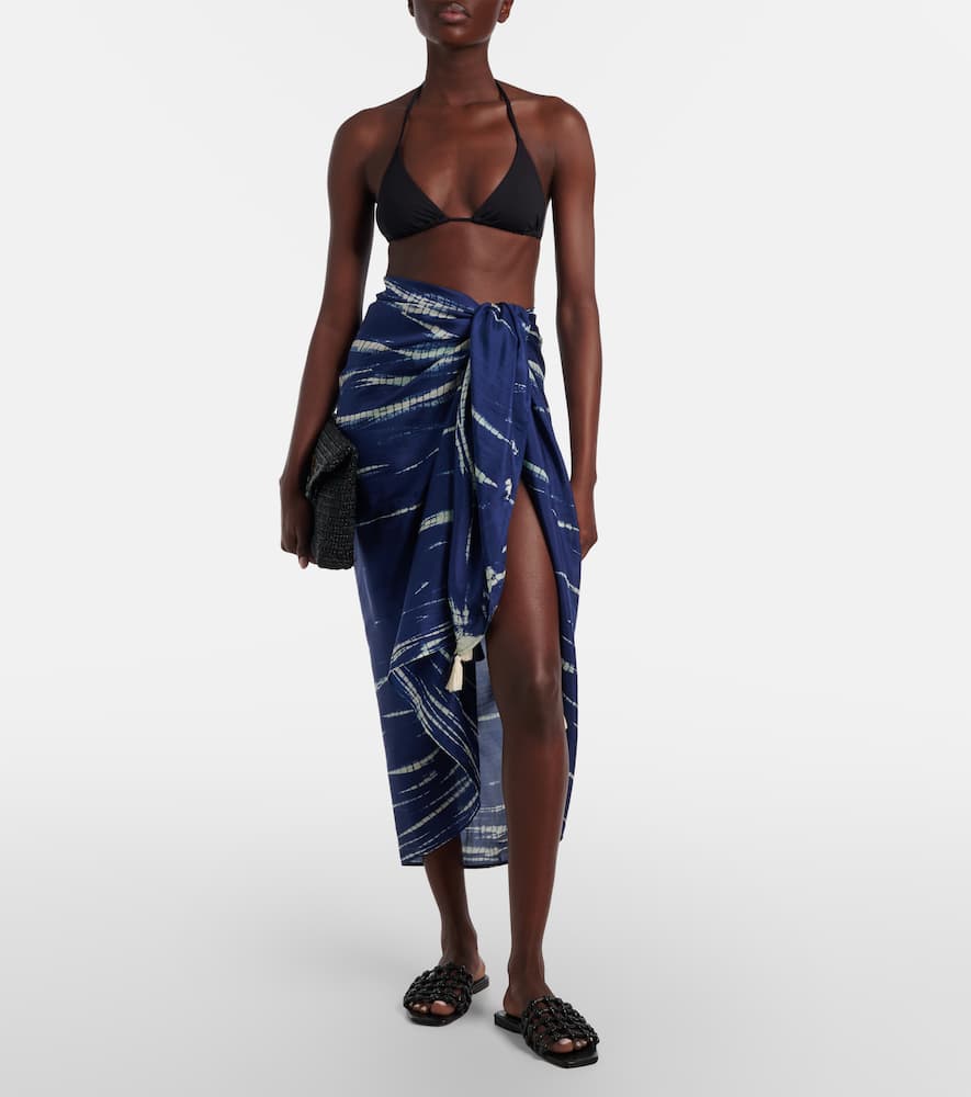 Tie-dye silk beach cover-up
