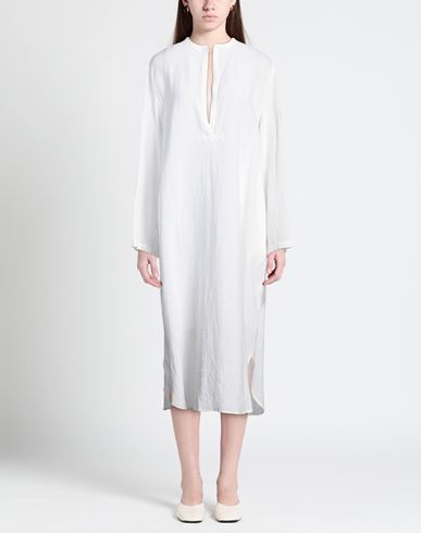 Woman Midi dress White Size 6 Linen