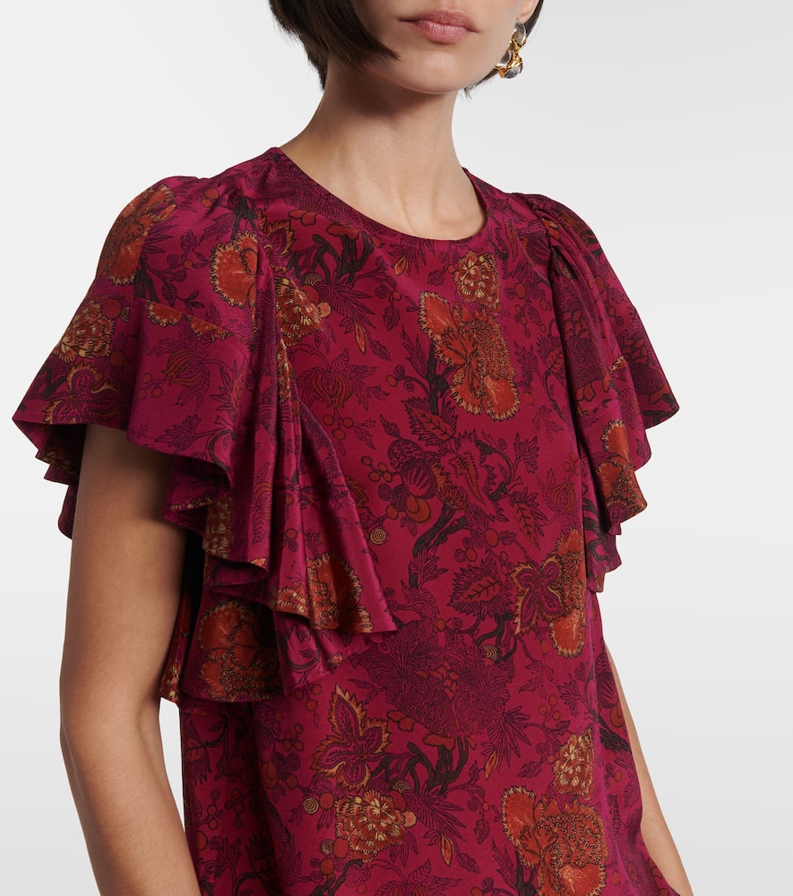 Lena floral silk crêpe de chine top
