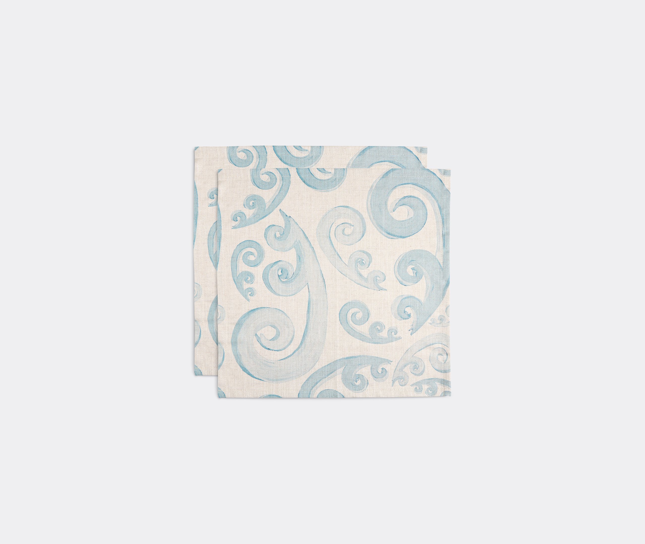 'athenee Peacock' Napkin, Light Blue, Set Of Two