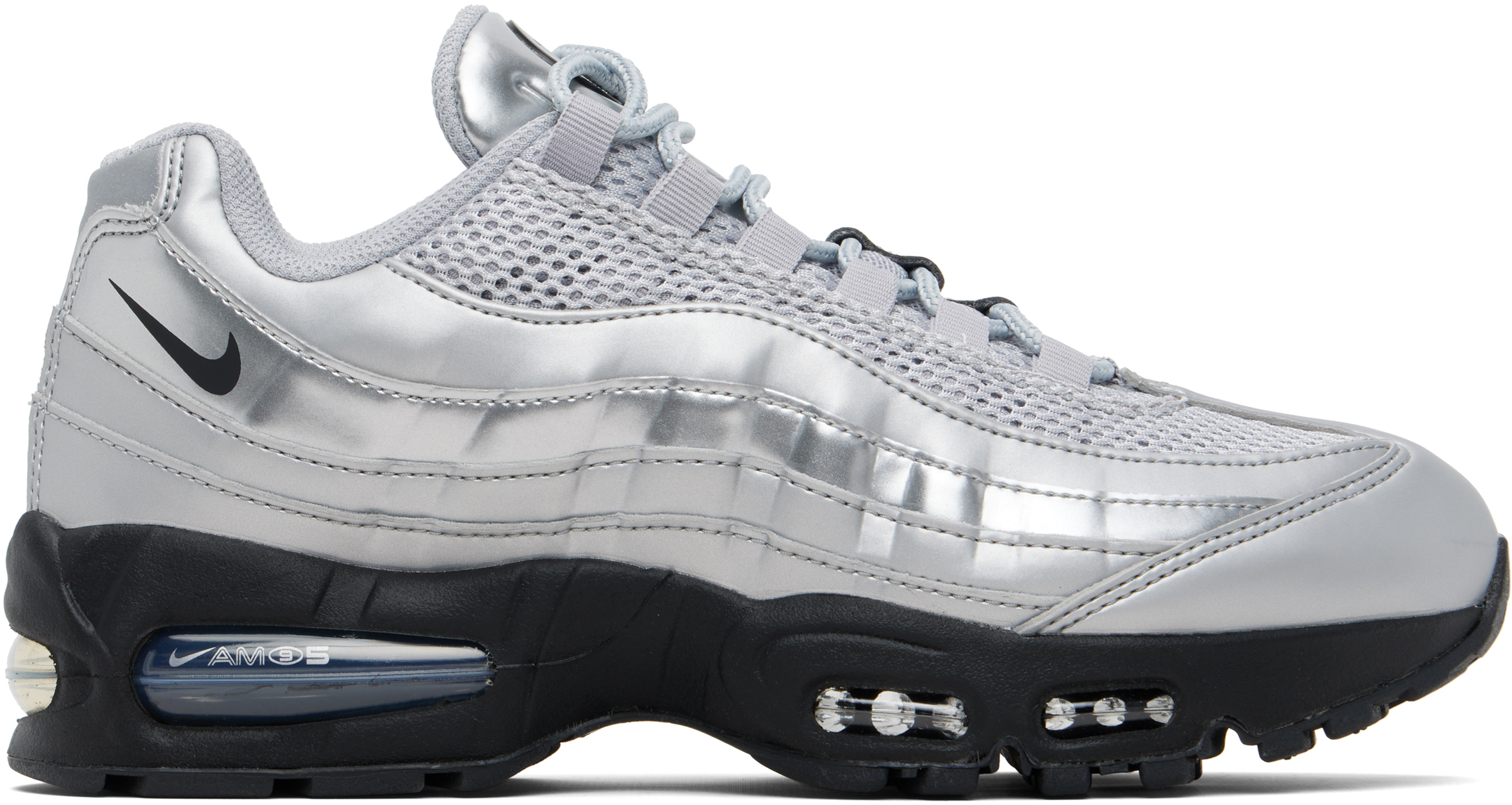 Silver Air Max 95 Big Bubble Sneakers