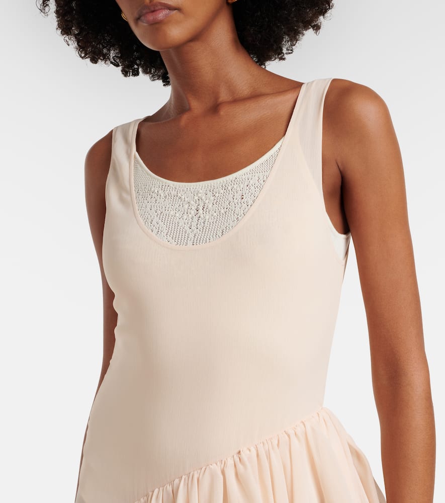Tiered asymmetric maxi dress