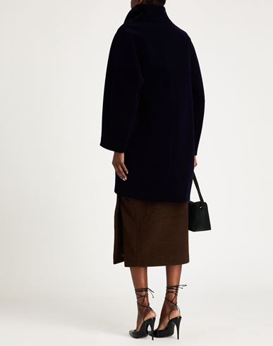 Alaïa Woman Coat Navy Size 4 Virgin Wool, Polyamide