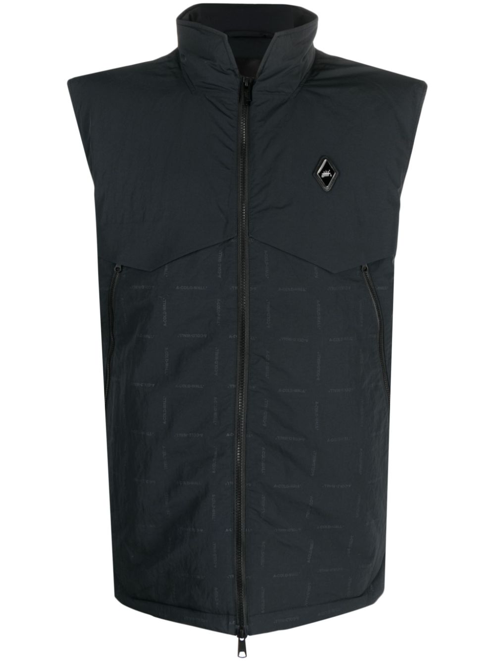 Logo-patch printed gilet - Black