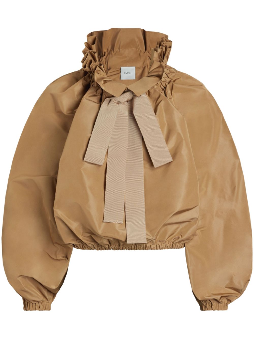 Iconic drawstring faille blouse - Neutrals