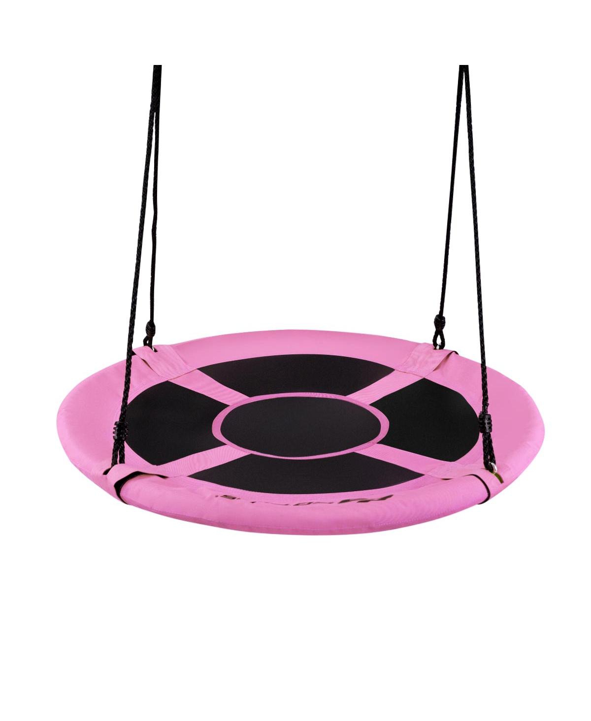 40 Inch Flying Saucer Tree Swing Indoor Outdoor Play Set - Pink