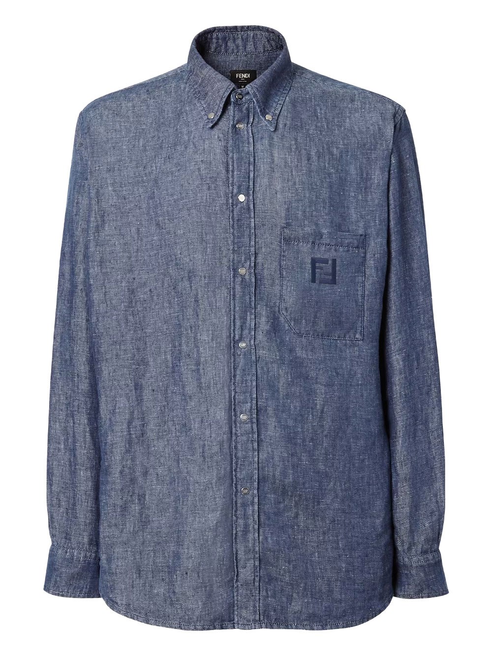 Comfort Fit Chambray Shirt With Ff Embroidery