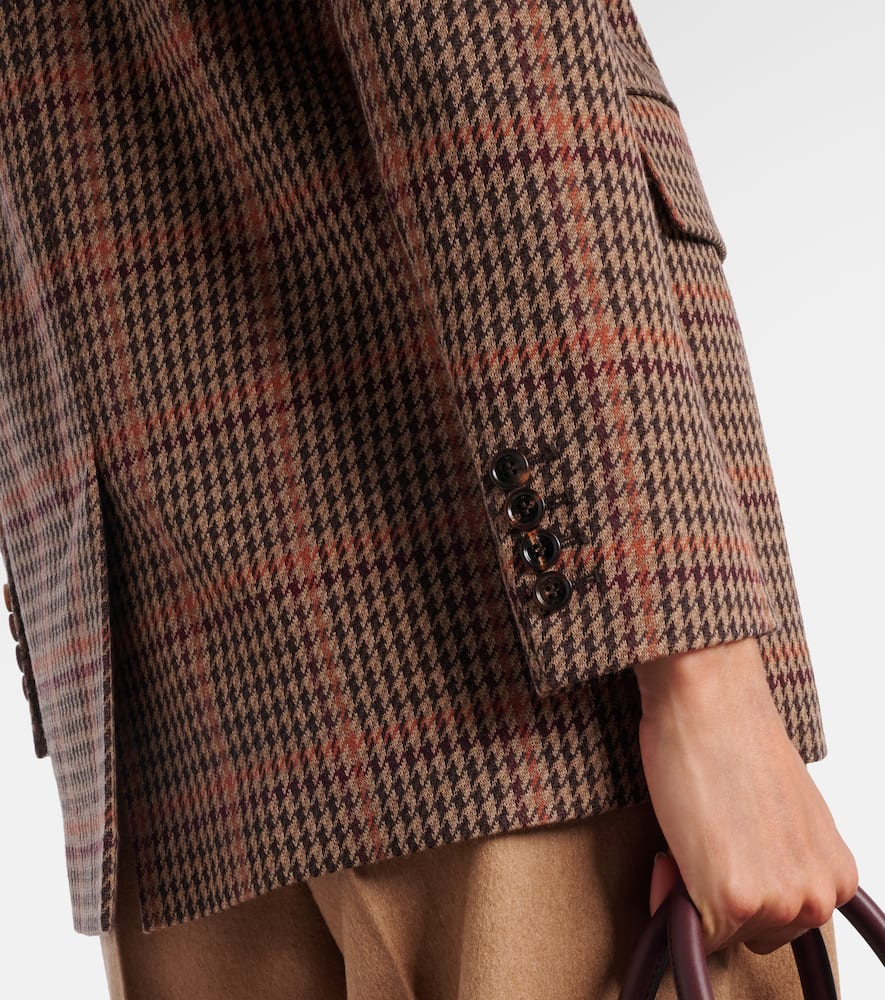 Guelfo checked wool and cotton blazer