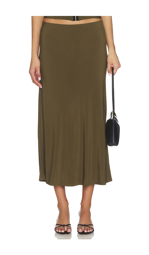 Bella Venice x REVOLVE Jessie Slip Skirt in Olive. - M also in