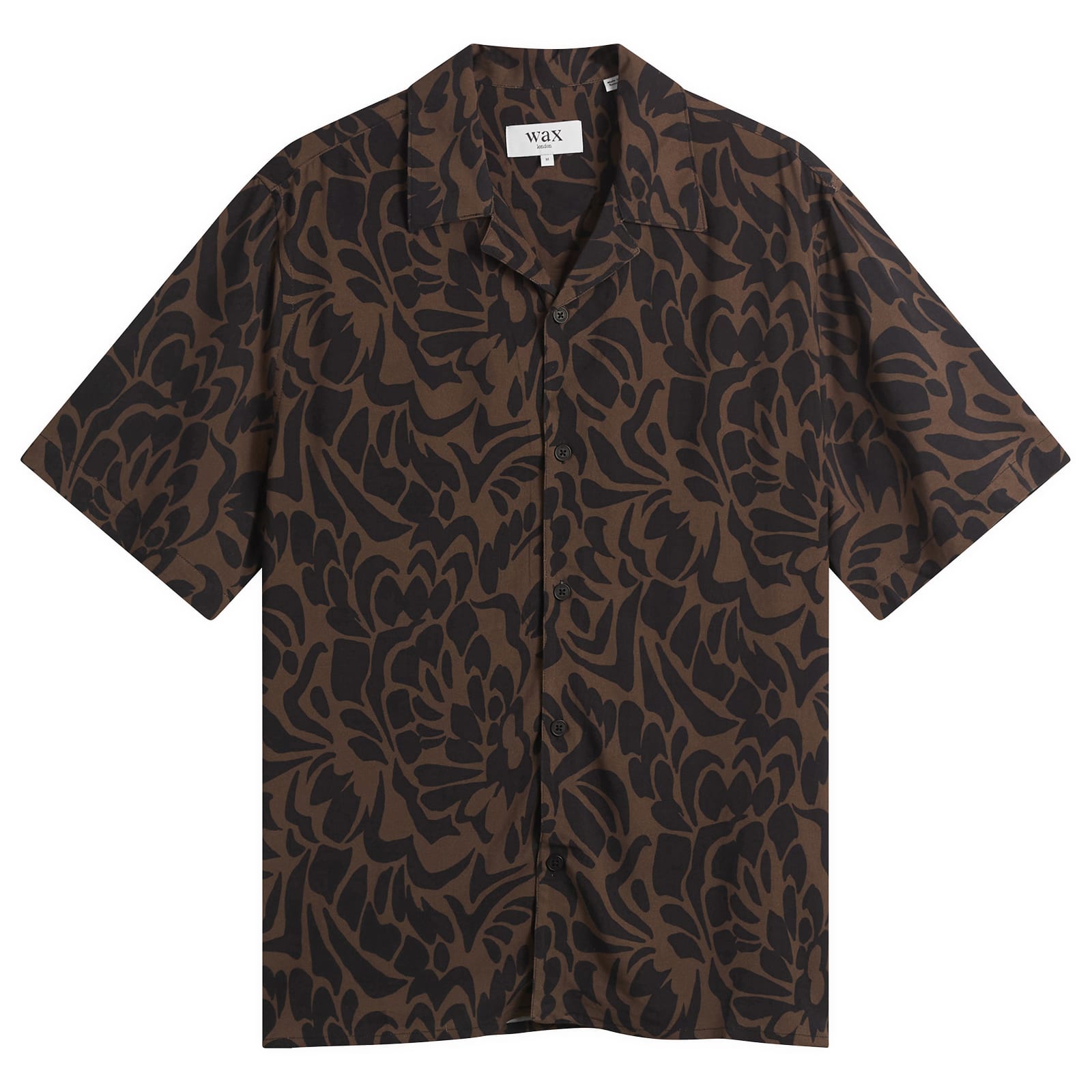 Men's Didcot Two Tone Floral Vacation Shirt in Black/Brown