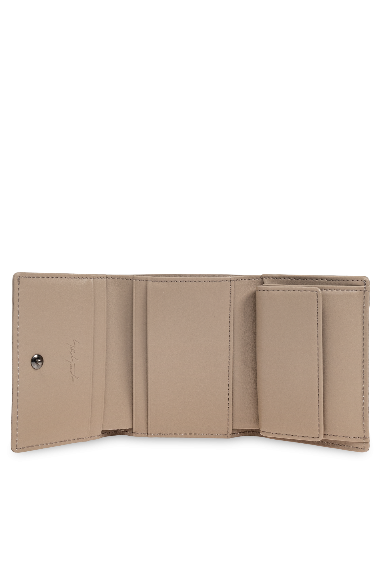 Leather Wallet From The Discord Collection, Unisex, Beige