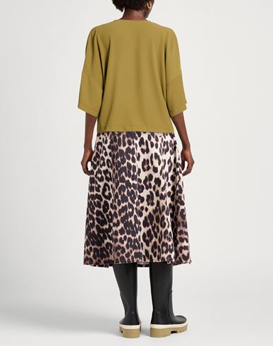 Woman Top Khaki Size 6 Polyester, Elastane